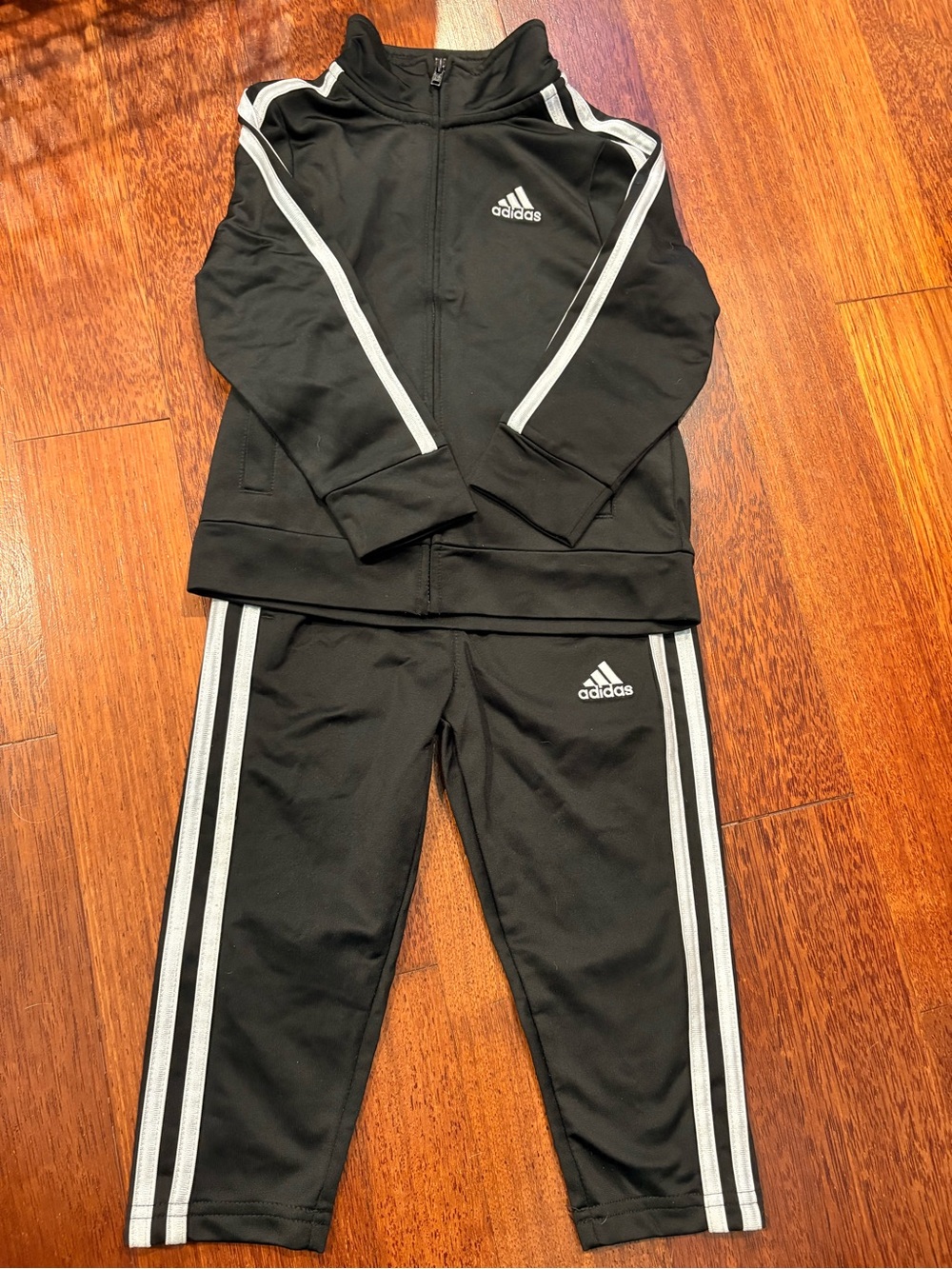 adidas Kids Track Jacket & Joggers with White Stripes